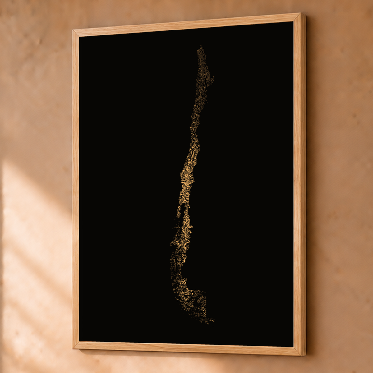 Quadro dos rios do Chile — Cobre, Natural · Sem margem — Fine art emoldurado — 3x4