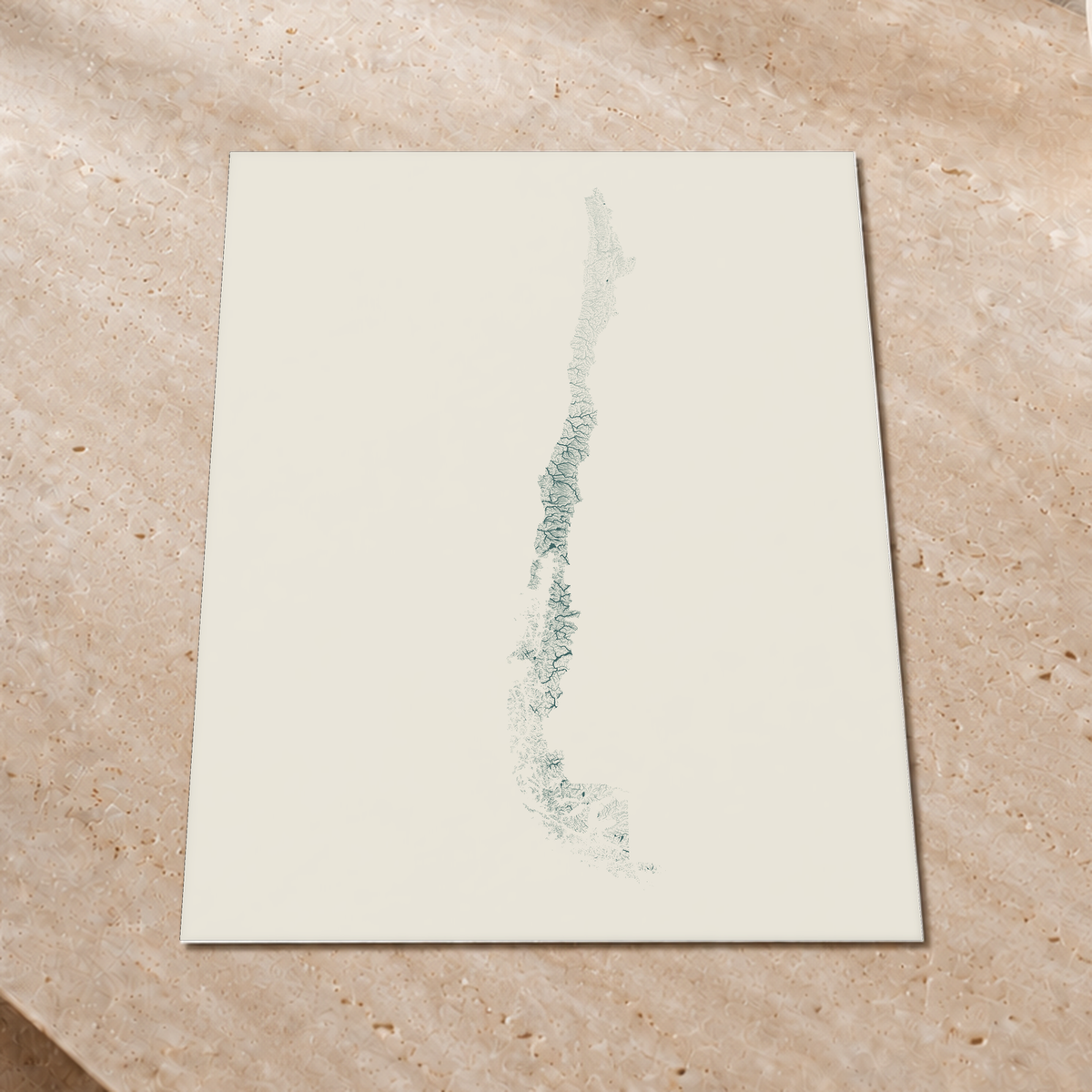 Quadro dos rios do Chile — Natural e luminosa, Sem margem — Fine art print — 3x4