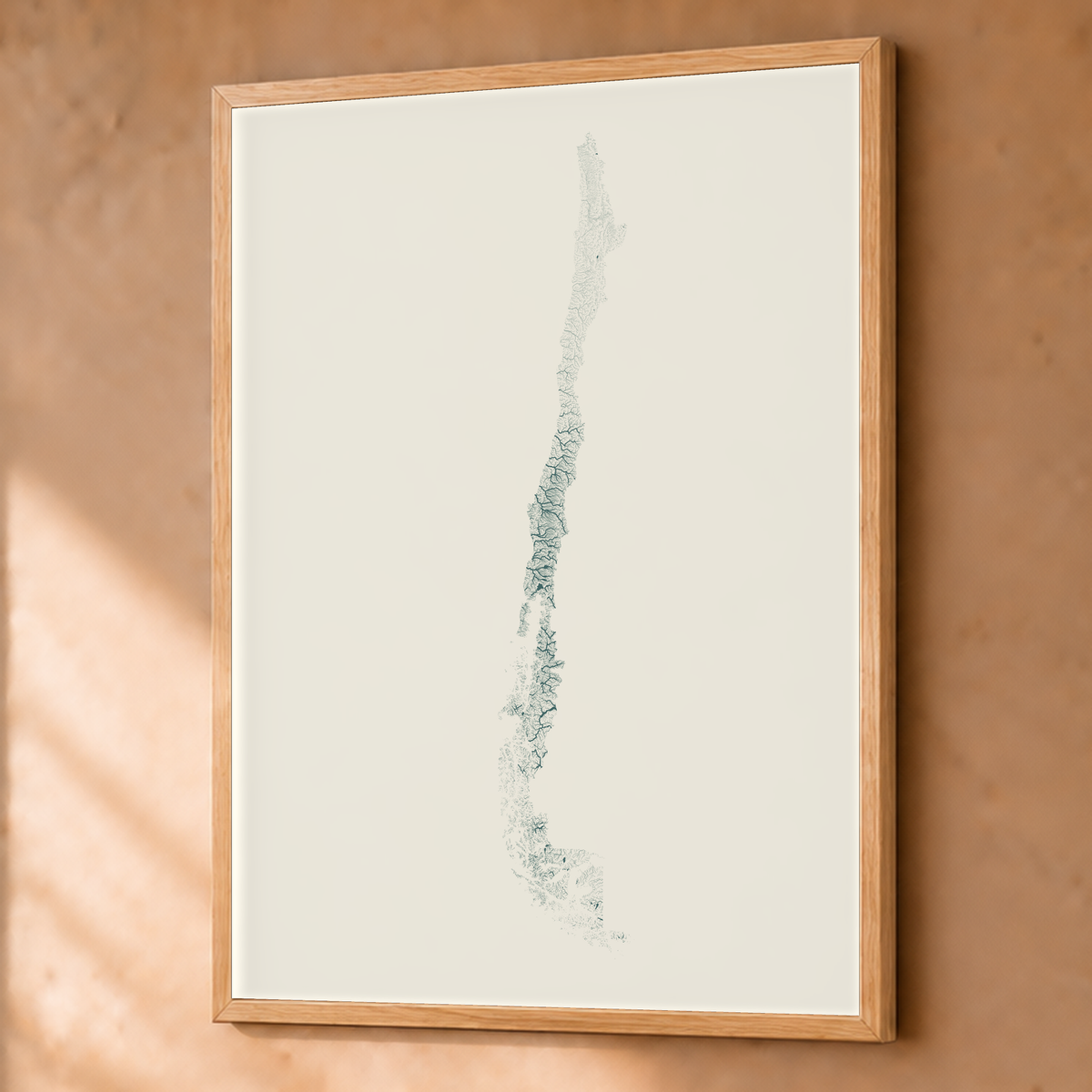 Quadro dos rios do Chile — Natural e luminosa, Natural · Sem margem — Fine art emoldurado — 3x4