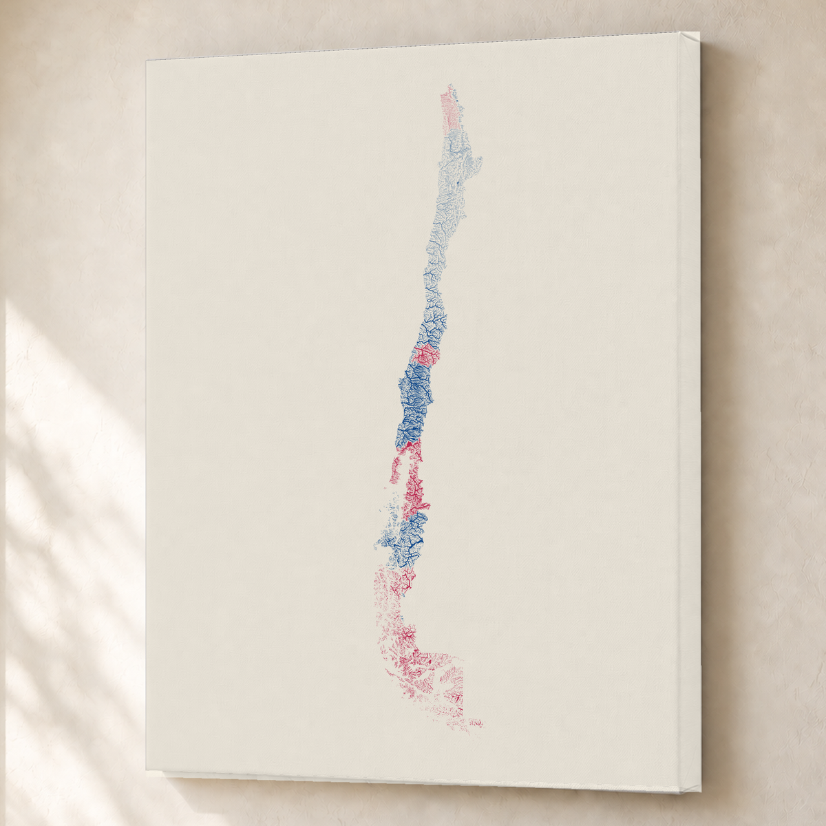 Quadro dos rios do Chile — Risografia, Sem margem — Canvas — 3x4
