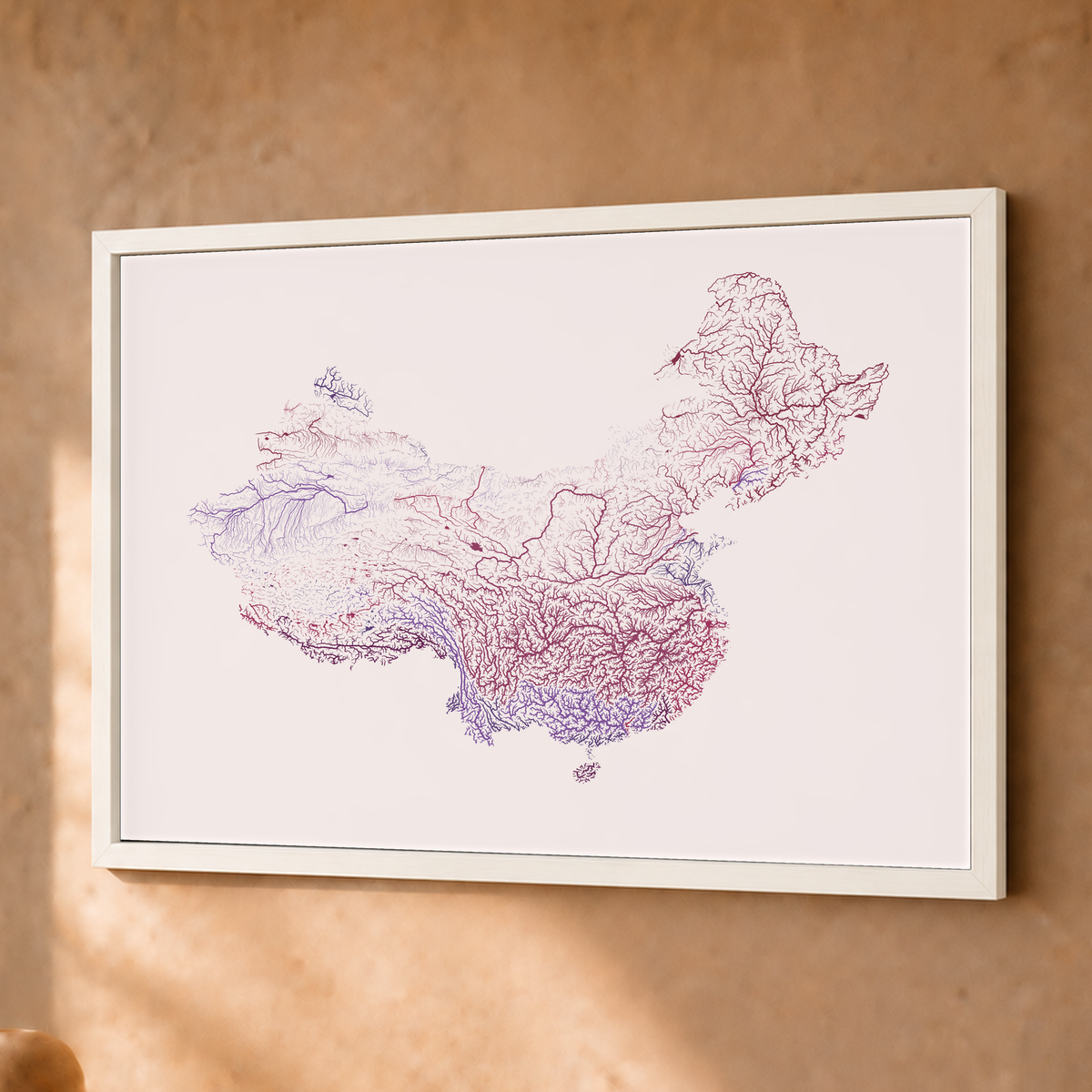 Beautiful Rivers — China — Ameixa e rosé, Fine art emoldurado · 30 × 40 cm, Branco · Sem margem