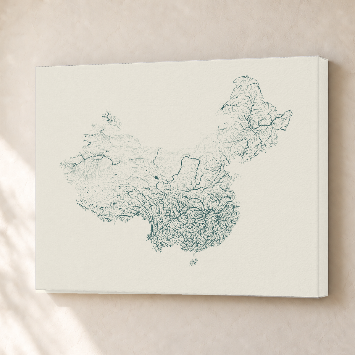 Beautiful Rivers — China — Natural e luminosa, Canvas · 30 × 40 cm, Sem margem