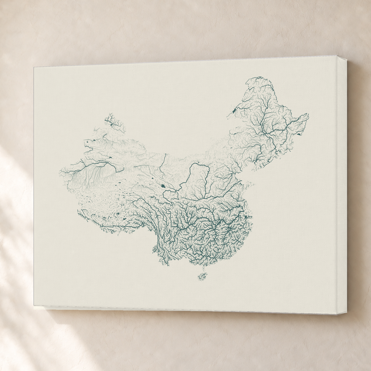 Beautiful Rivers — China — Natural e luminosa, Canvas · 45 × 60 cm, Sem margem