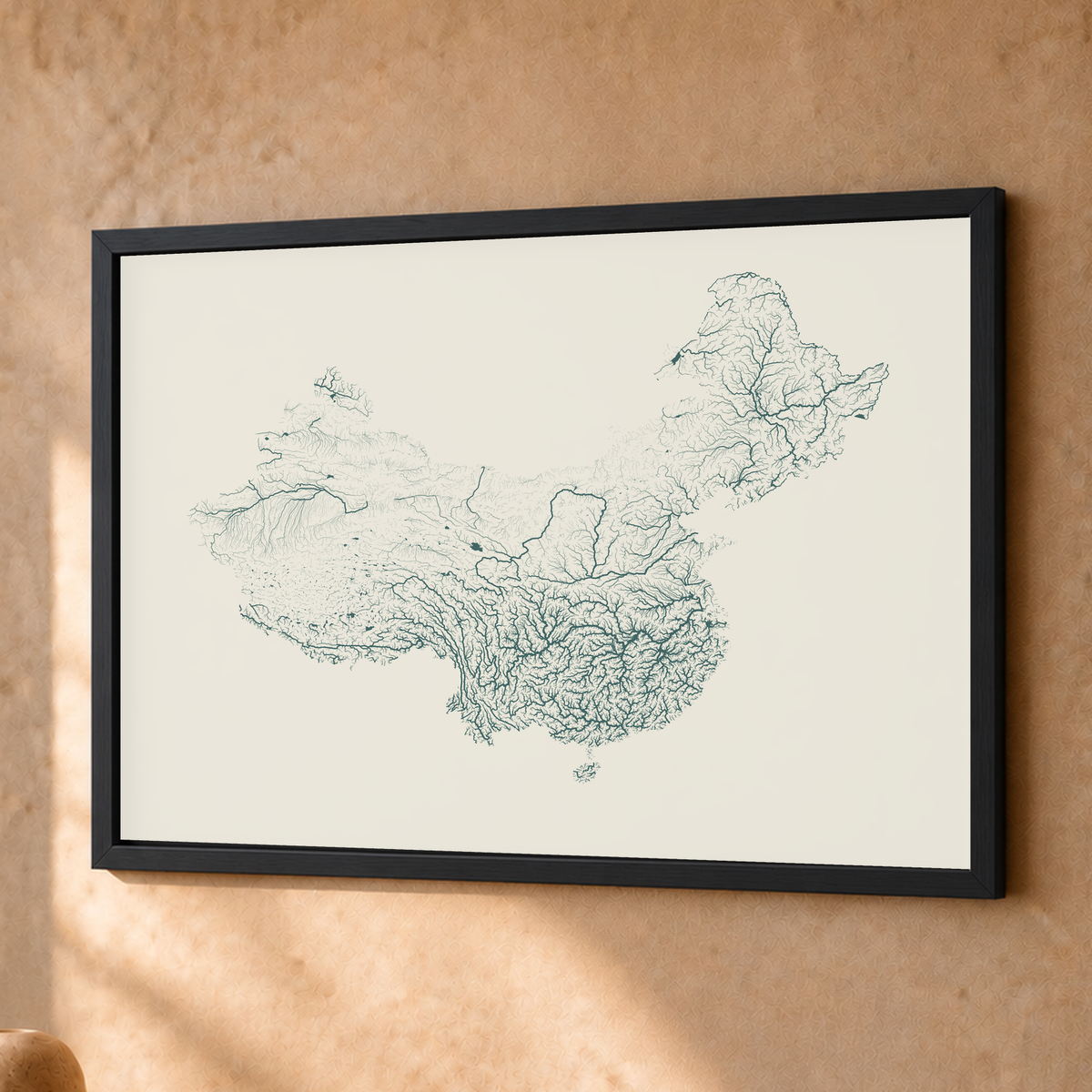 Beautiful Rivers — China — Natural e luminosa, Fine art emoldurado · 30 × 40 cm, Preto · Sem margem