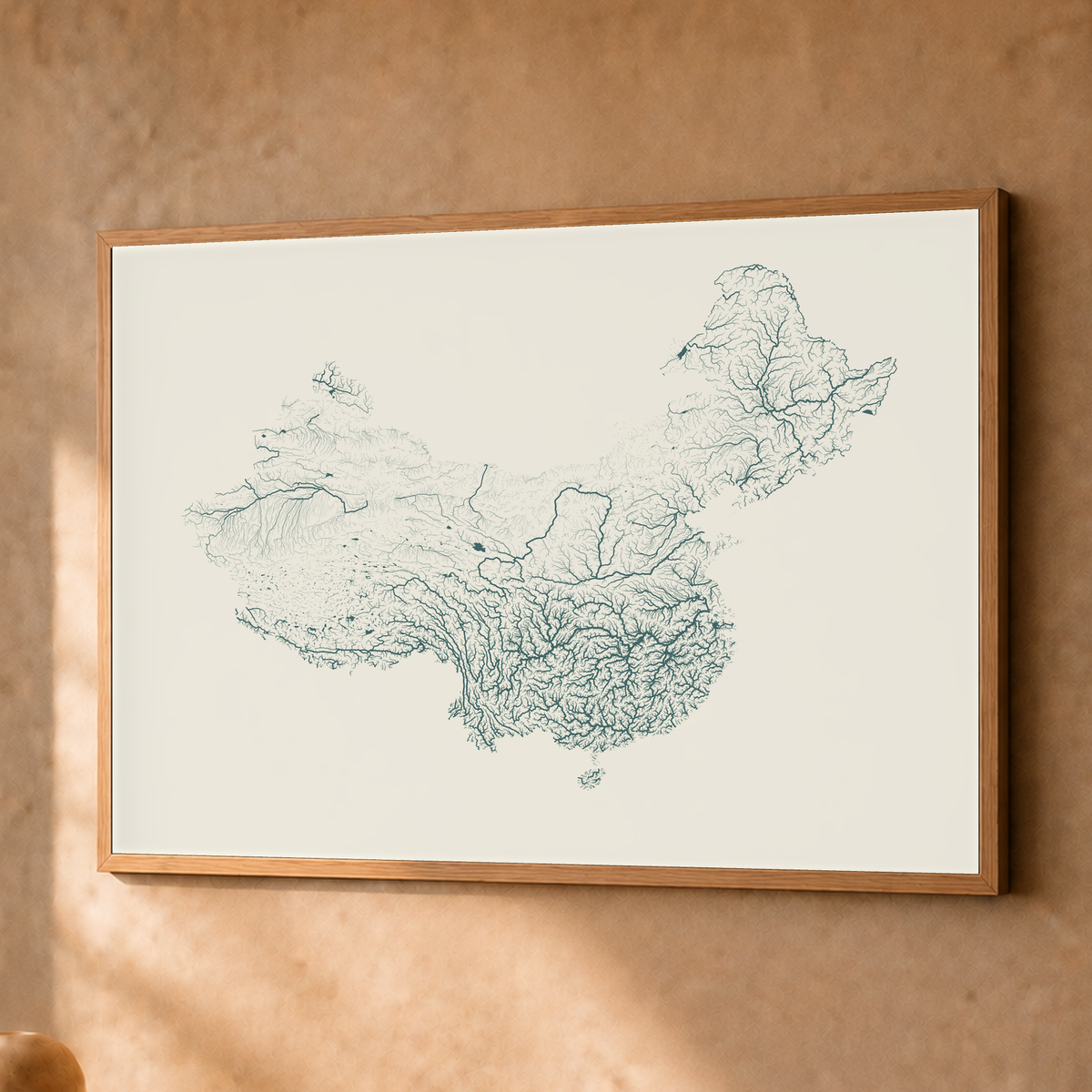 Beautiful Rivers — China — Natural e luminosa, Fine art emoldurado · 45 × 60 cm, Natural · Sem margem