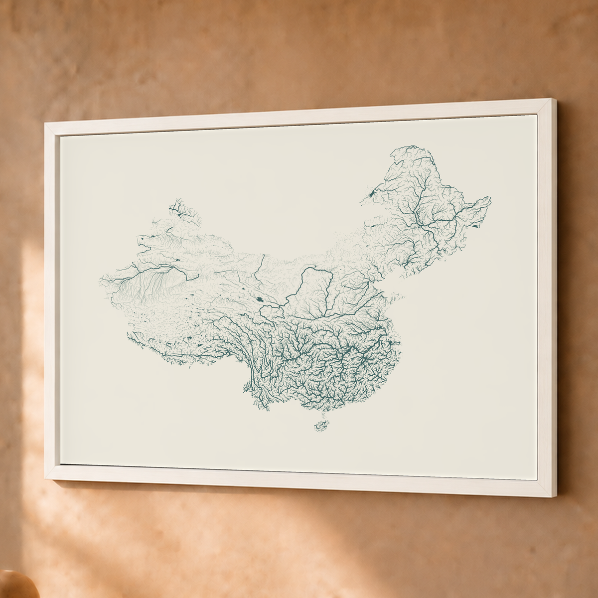Beautiful Rivers — China — Natural e luminosa, Fine art emoldurado · 45 × 60 cm, Branco · Sem margem