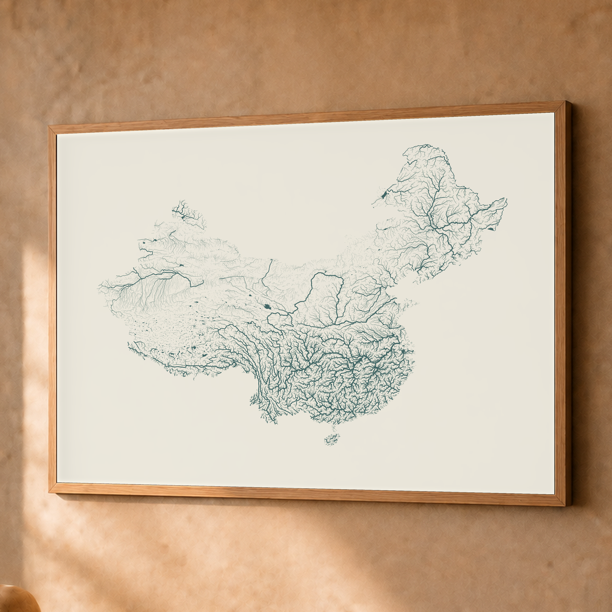 Beautiful Rivers — China — Natural e luminosa, Fine art emoldurado · 60 × 80 cm, Natural · Sem margem