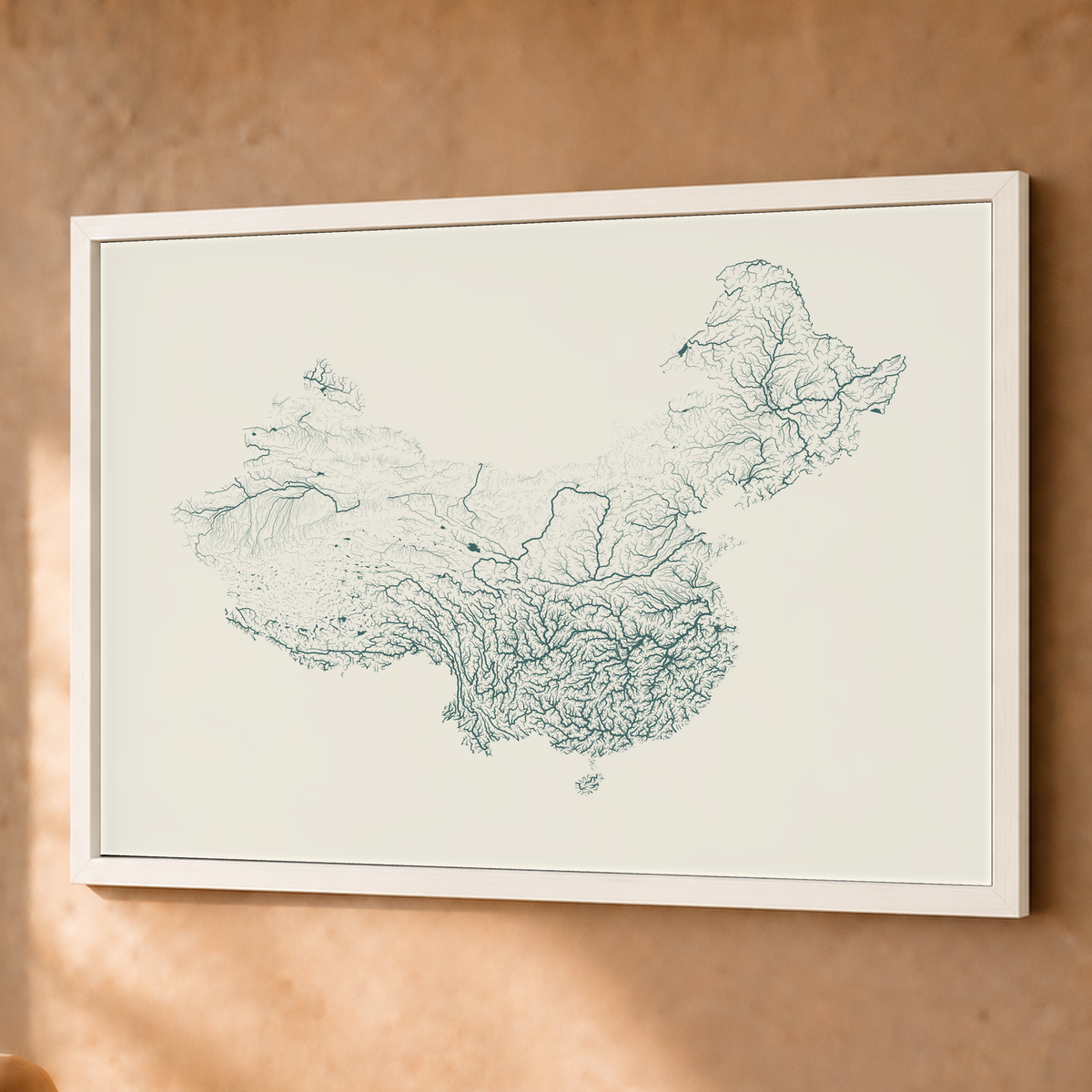 Beautiful Rivers — China — Natural e luminosa, Fine art emoldurado · 60 × 80 cm, Branco · Sem margem