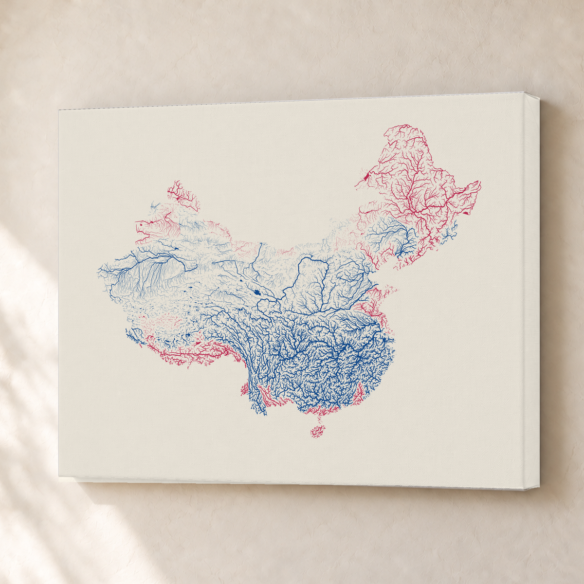 Beautiful Rivers — China — Risografia, Canvas · 30 × 40 cm, Sem margem