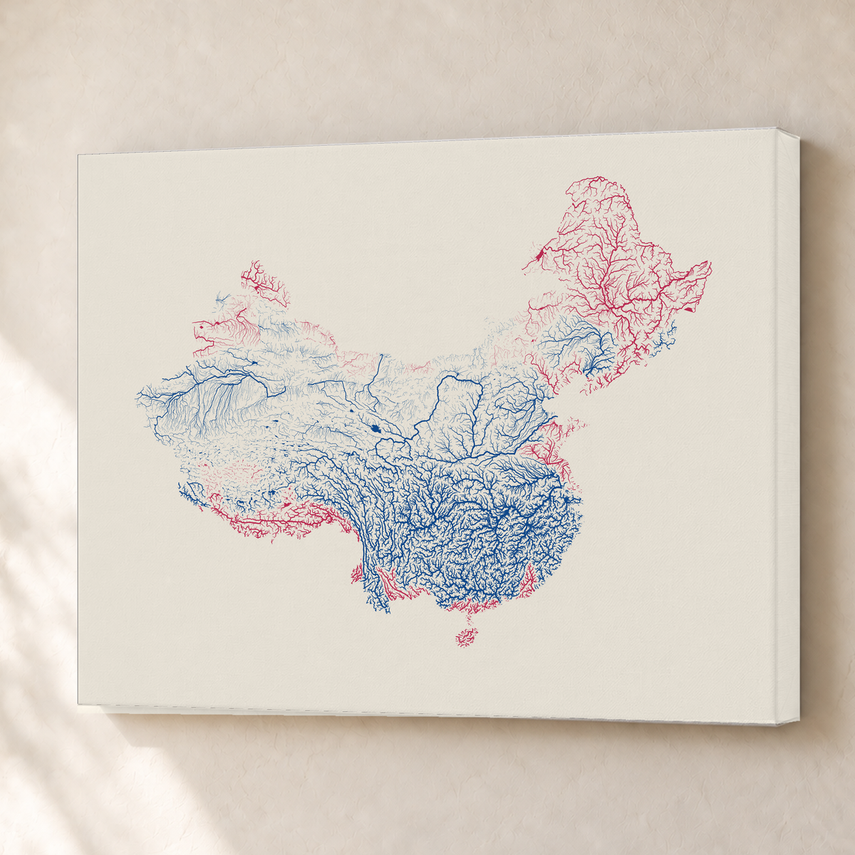 Beautiful Rivers — China — Risografia, Canvas · 45 × 60 cm, Sem margem