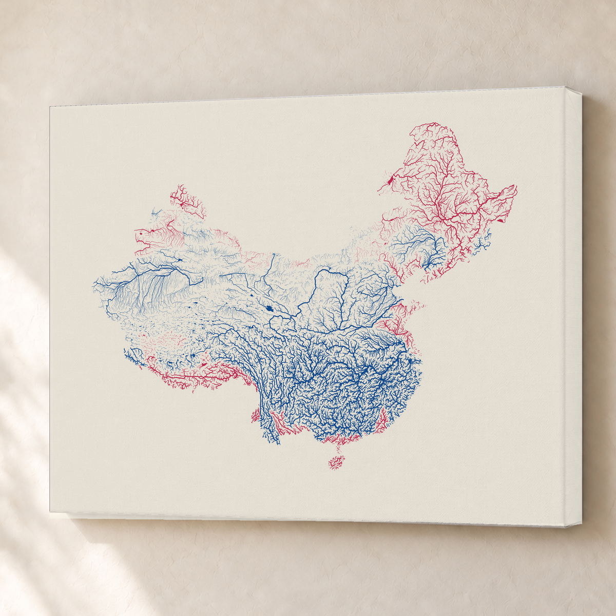 Beautiful Rivers — China — Risografia, Canvas · 60 × 80 cm, Sem margem