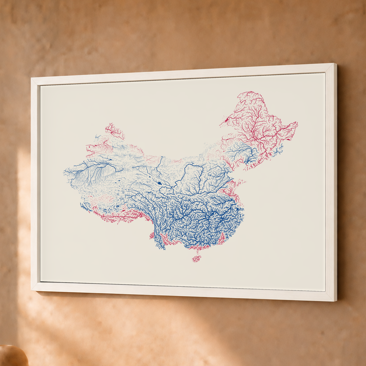 Beautiful Rivers — China — Risografia, Fine art emoldurado · 30 × 40 cm, Branco · Sem margem