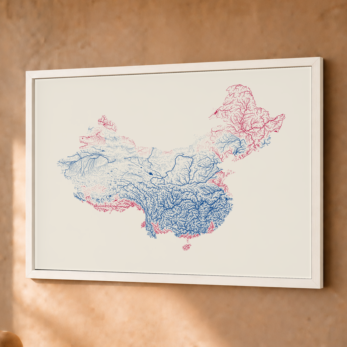 Beautiful Rivers — China — Risografia, Fine art emoldurado · 45 × 60 cm, Branco · Sem margem