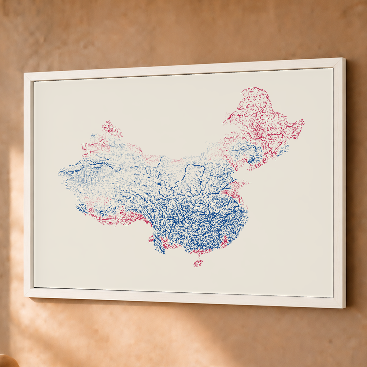 Beautiful Rivers — China — Risografia, Fine art emoldurado · 60 × 80 cm, Branco · Sem margem