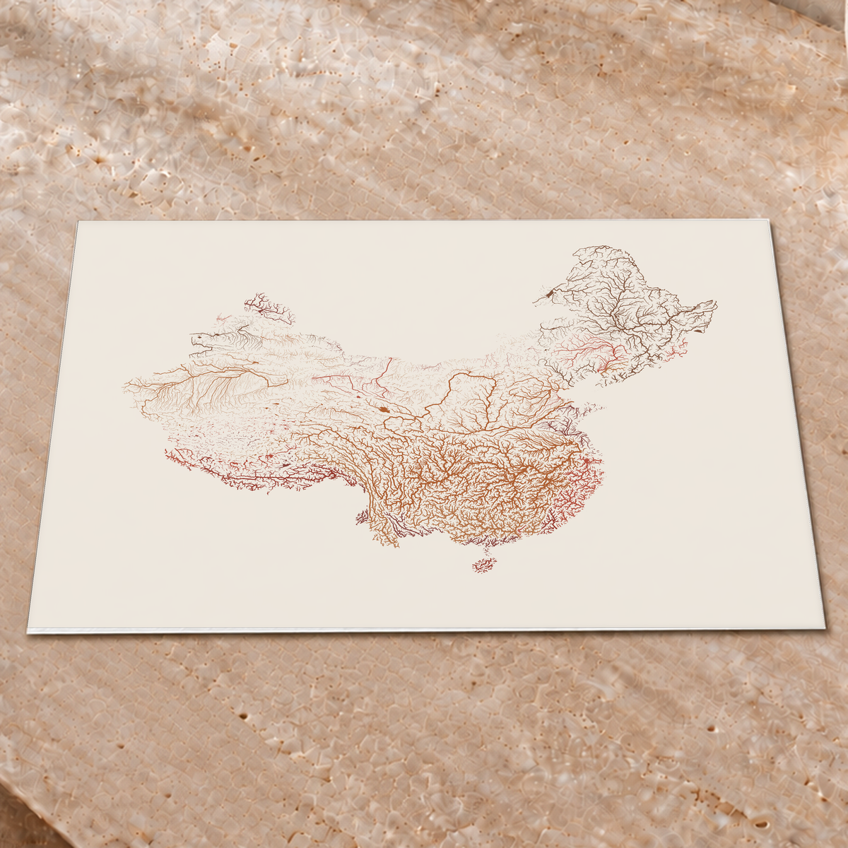 Beautiful Rivers — China — Terracota e areia, Impressão fine art · 45 × 60 cm, Sem margem