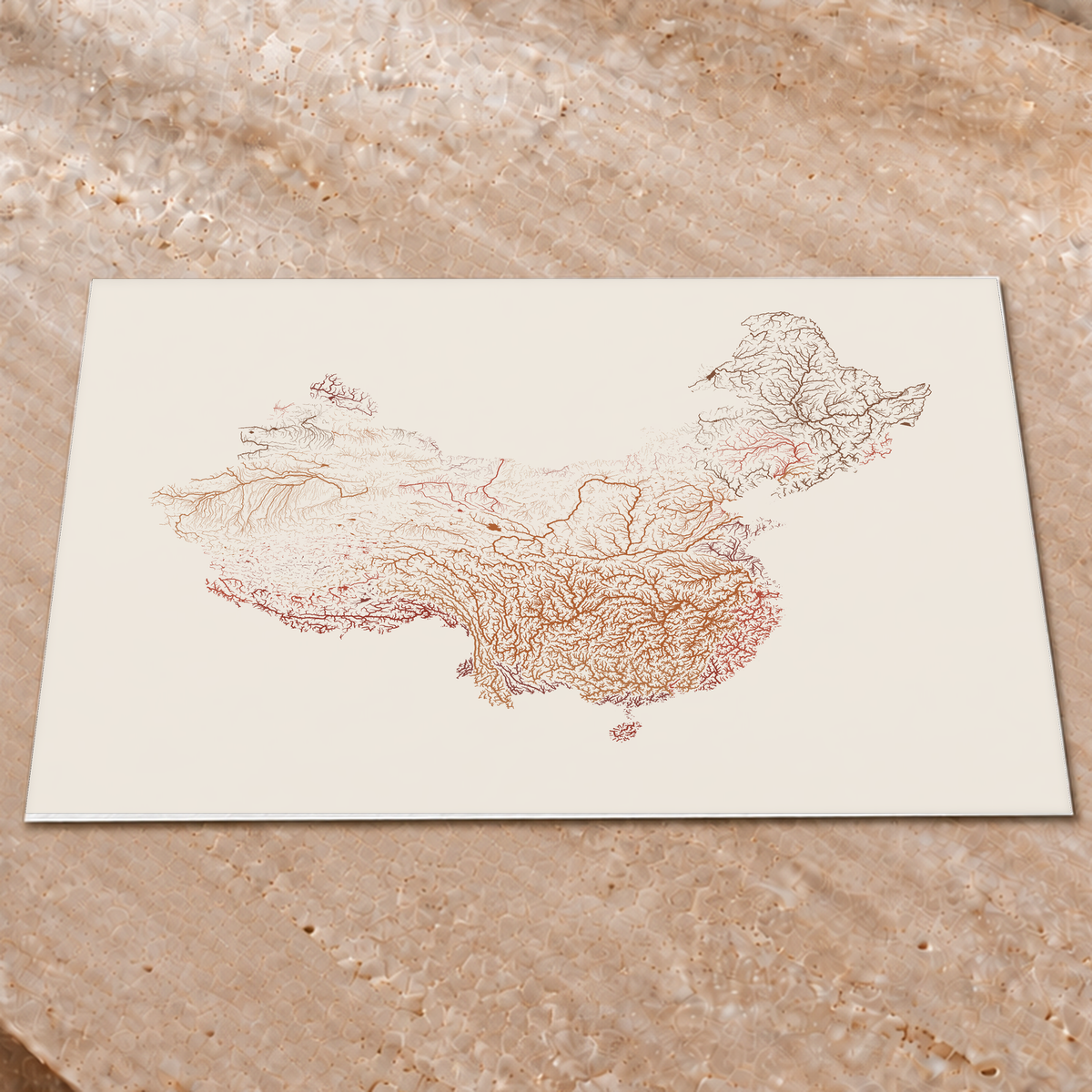 Beautiful Rivers — China — Terracota e areia, Impressão fine art · 60 × 80 cm, Sem margem
