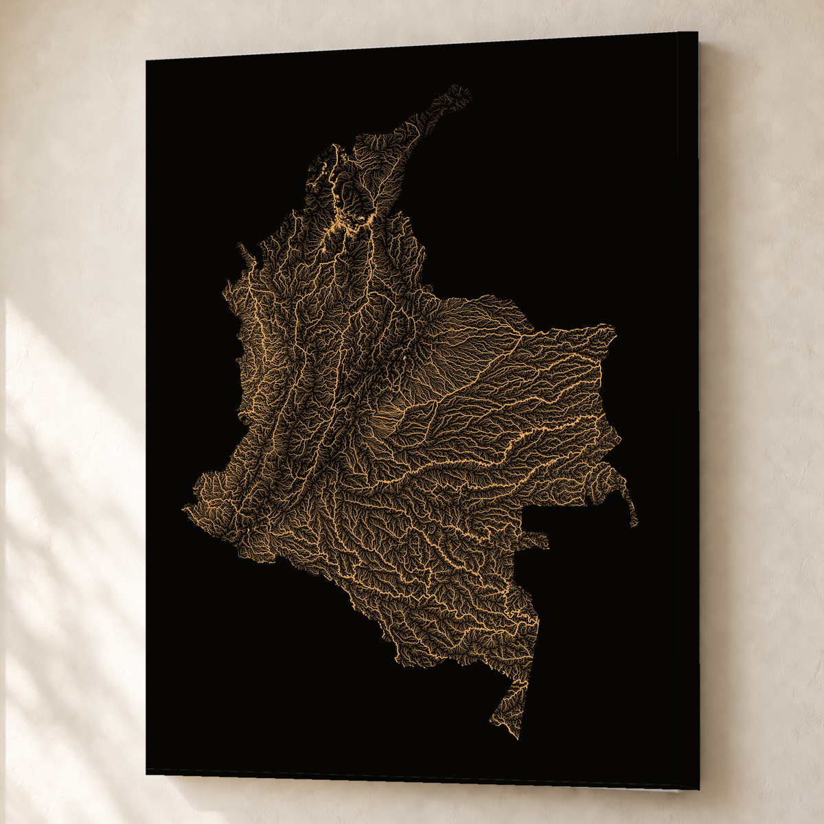 Quadro dos rios da Colômbia — Cobre, Sem margem — Canvas — 3x4