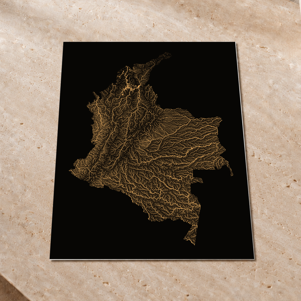 Quadro dos rios da Colômbia — Cobre, Sem margem — Fine art print — 3x4