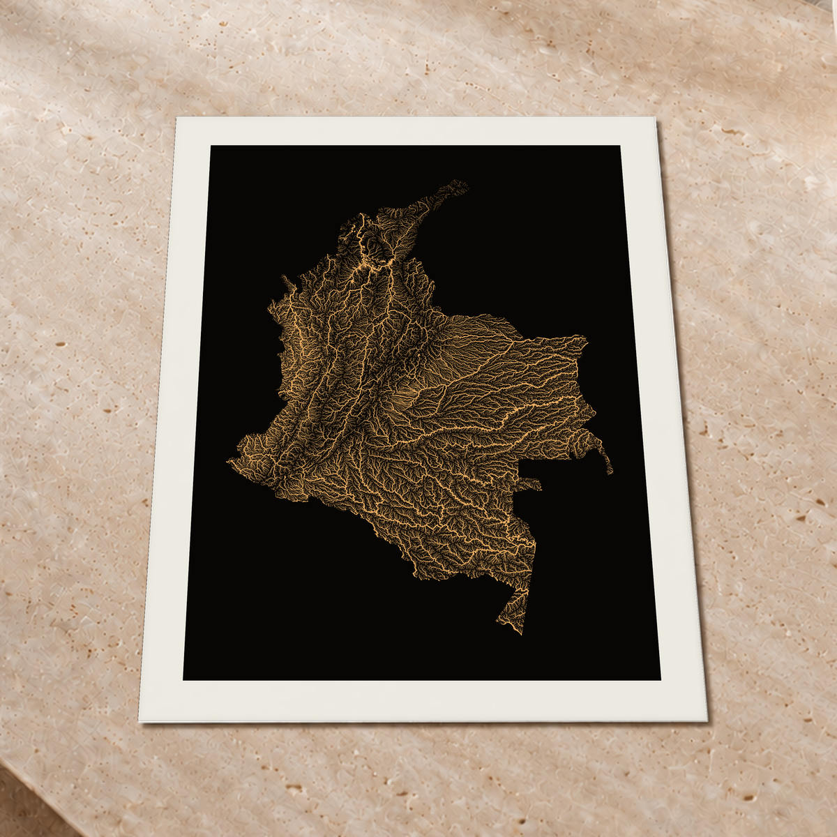 Quadro dos rios da Colômbia — Cobre, Margem branca — Fine art print — 3x4