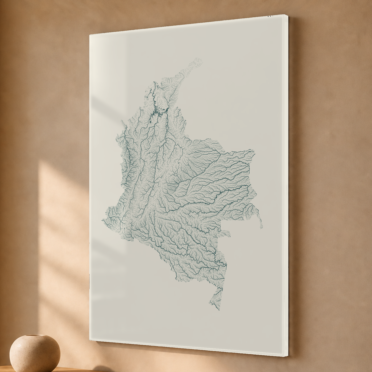Quadro dos rios da Colômbia — Natural e luminosa, Sem margem — Acrílico — 2x3