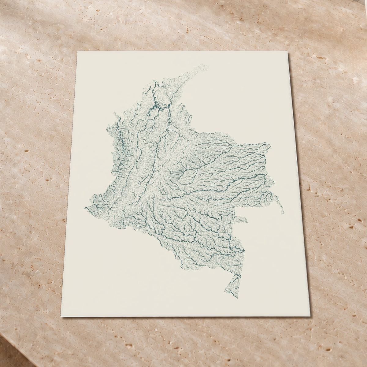 Quadro dos rios da Colômbia — Natural e luminosa, Sem margem — Fine art print — 3x4