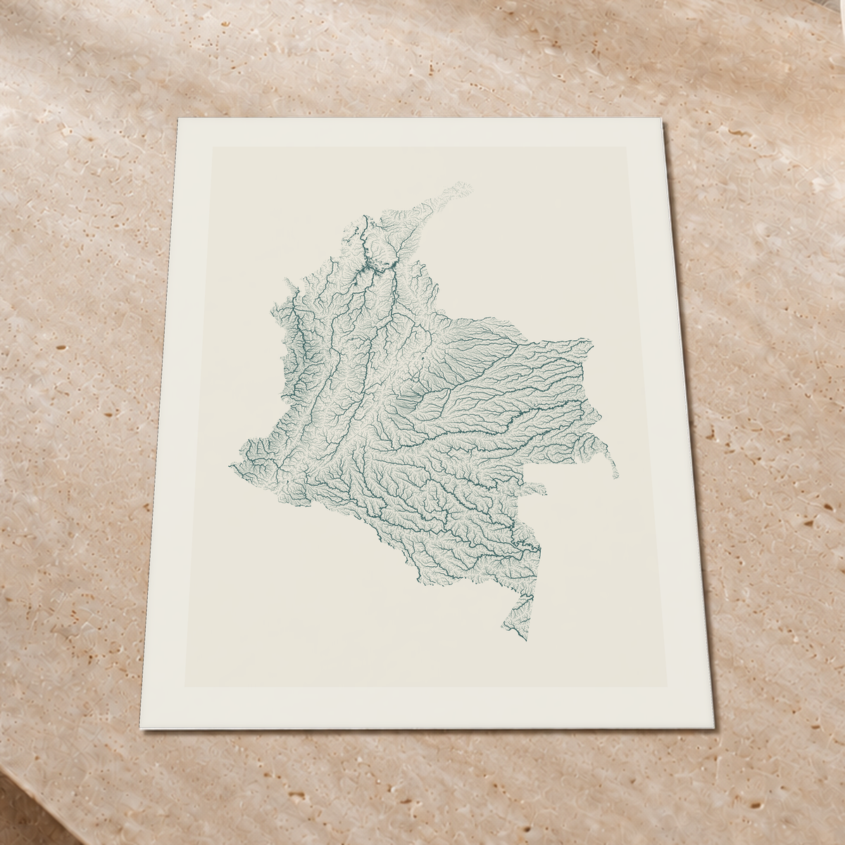 Quadro dos rios da Colômbia — Natural e luminosa, Margem branca — Fine art print — 3x4