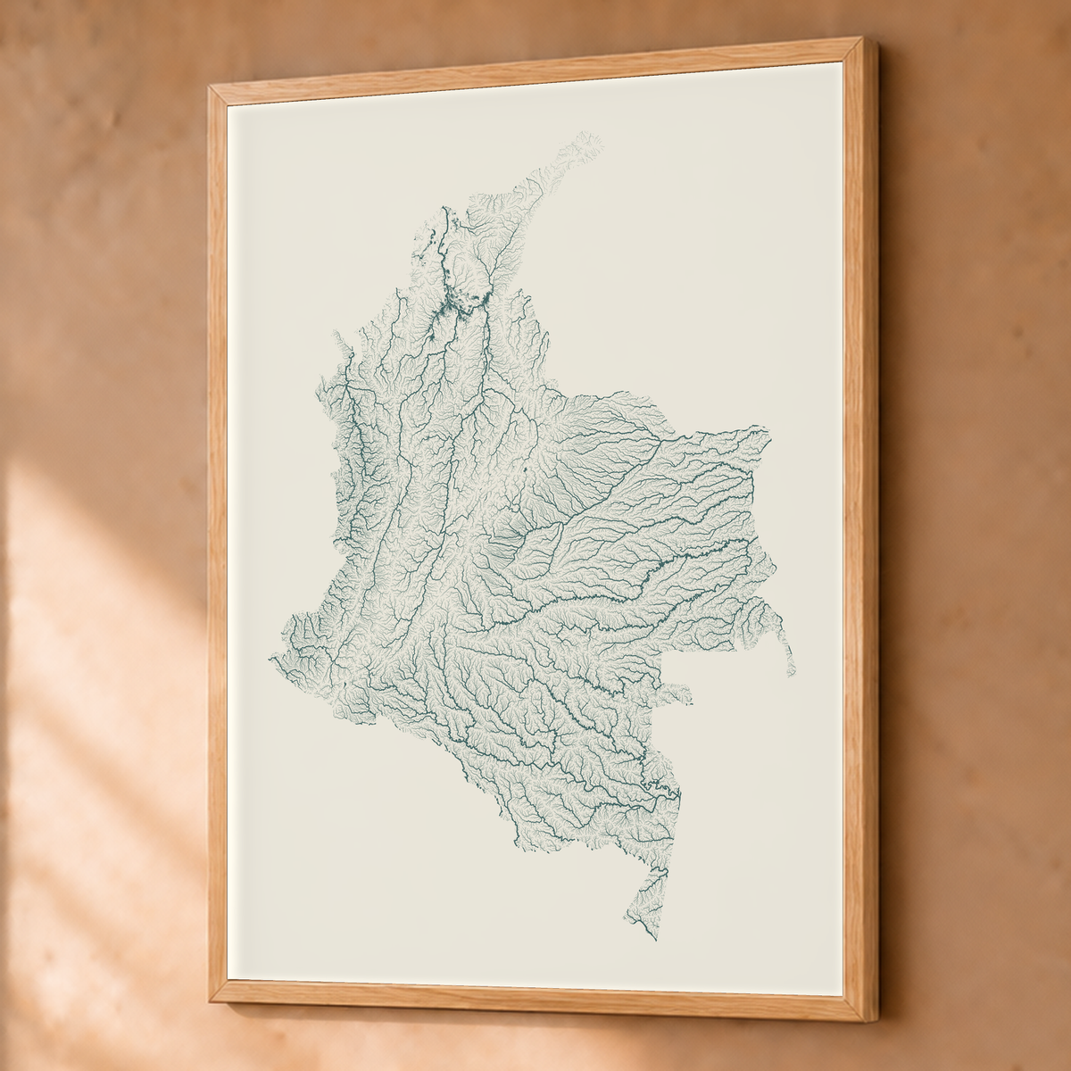 Quadro dos rios da Colômbia — Natural e luminosa, Natural · Sem margem — Fine art emoldurado — 3x4