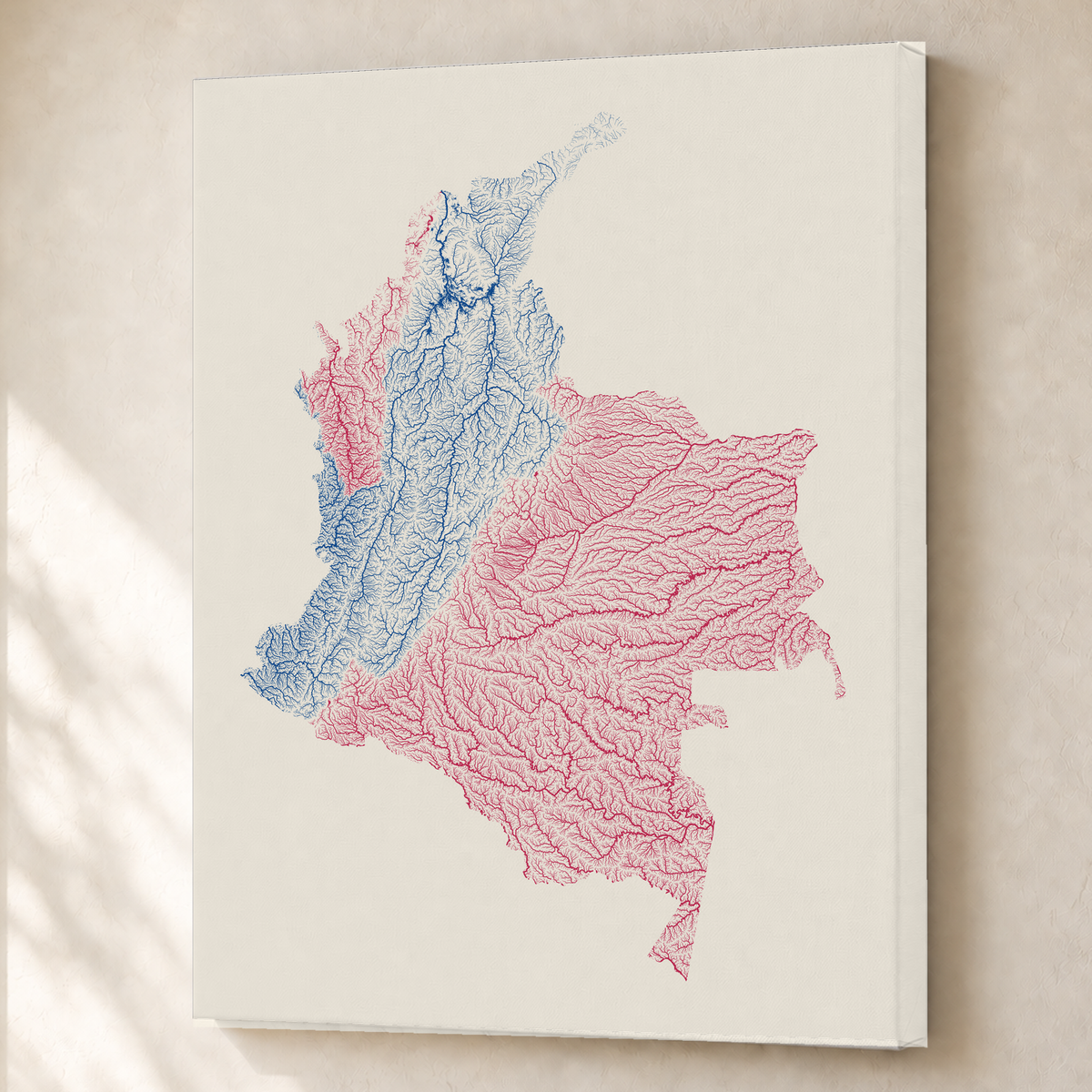 Quadro dos rios da Colômbia — Risografia, Sem margem — Canvas — 3x4