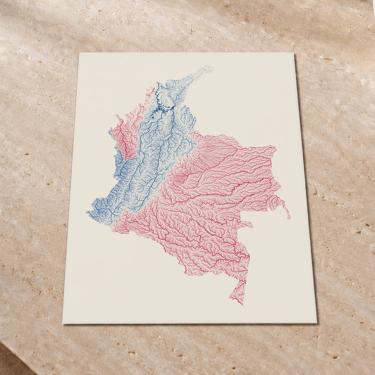 Quadro dos rios da Colômbia — Risografia, Sem margem — Fine art print — 3x4