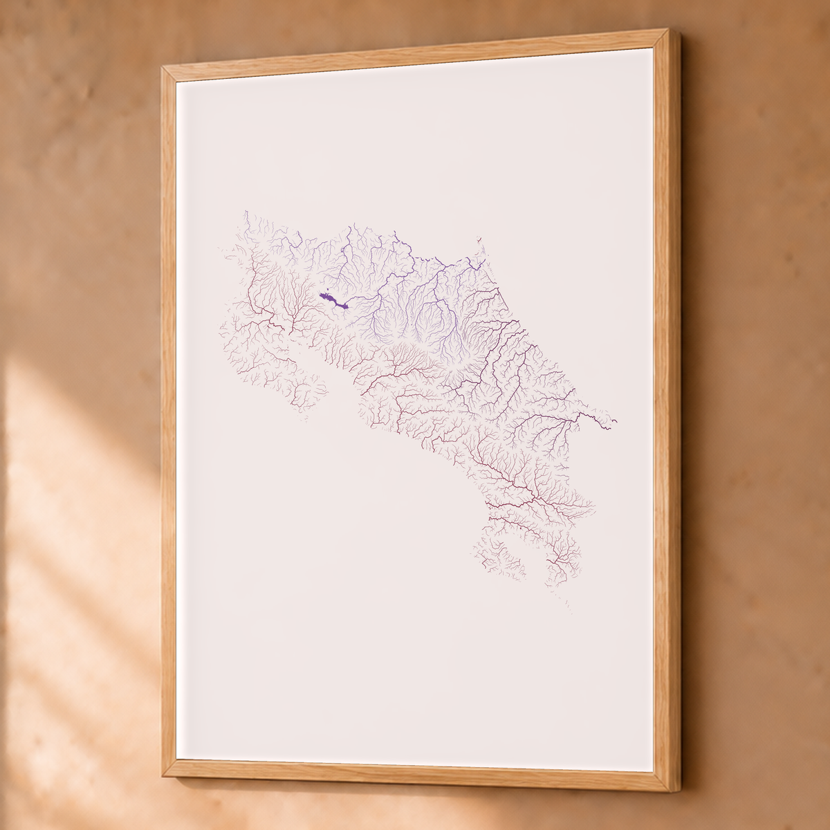 Quadro dos rios da Costa Rica — Ameixa e rosé, Natural · Sem margem — Fine art emoldurado — 3x4
