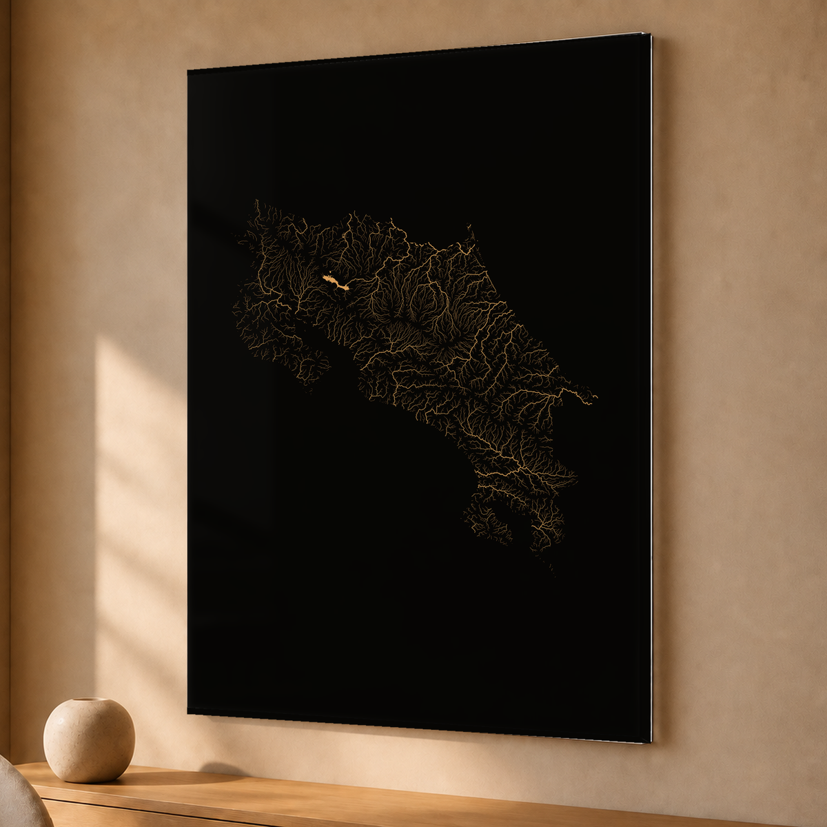 Quadro dos rios da Costa Rica — Cobre, Sem margem — Acrílico — 3x4