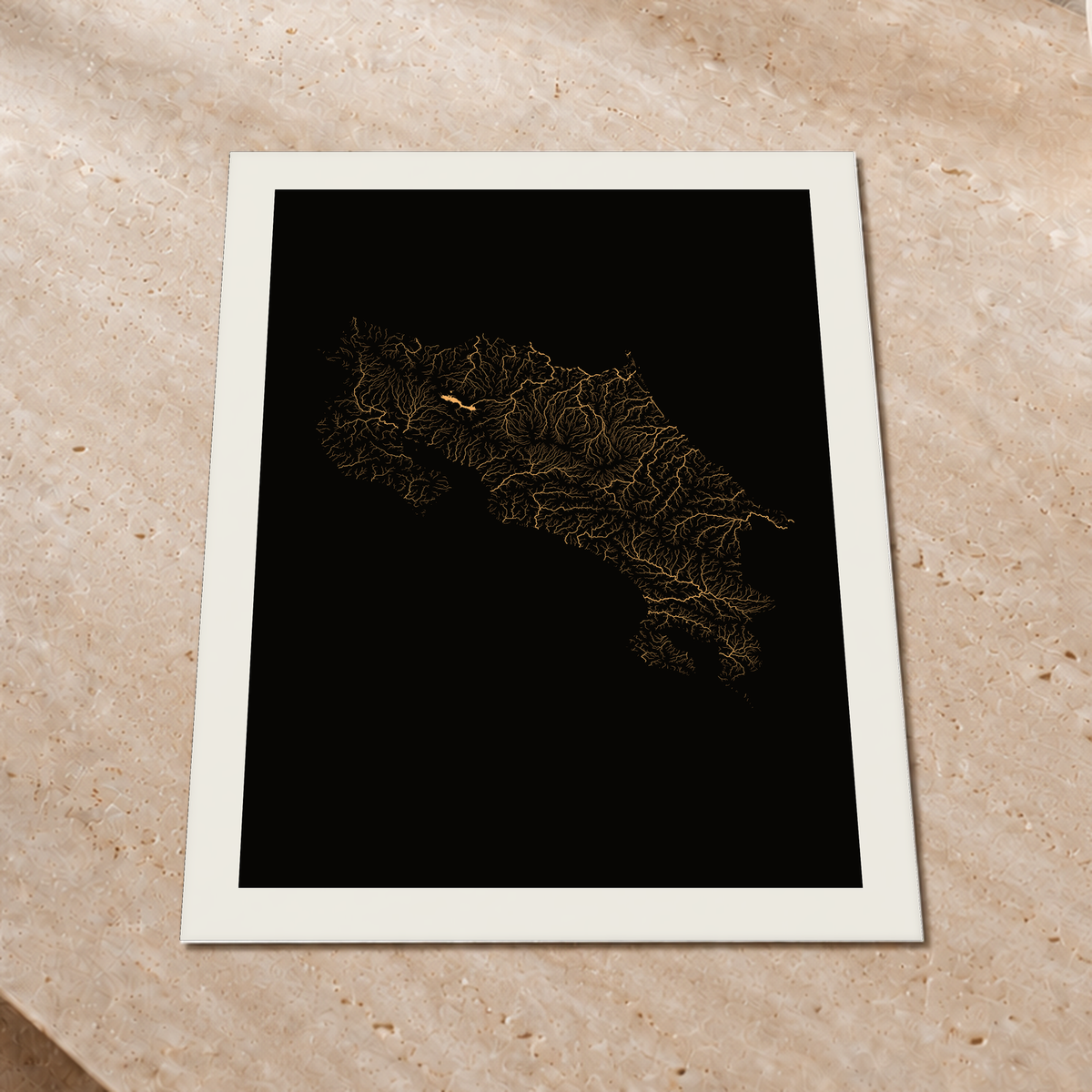 Quadro dos rios da Costa Rica — Cobre, Margem branca — Fine art print — 3x4