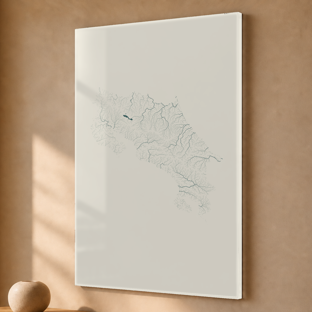 Quadro dos rios da Costa Rica — Natural e luminosa, Sem margem — Acrílico — 2x3