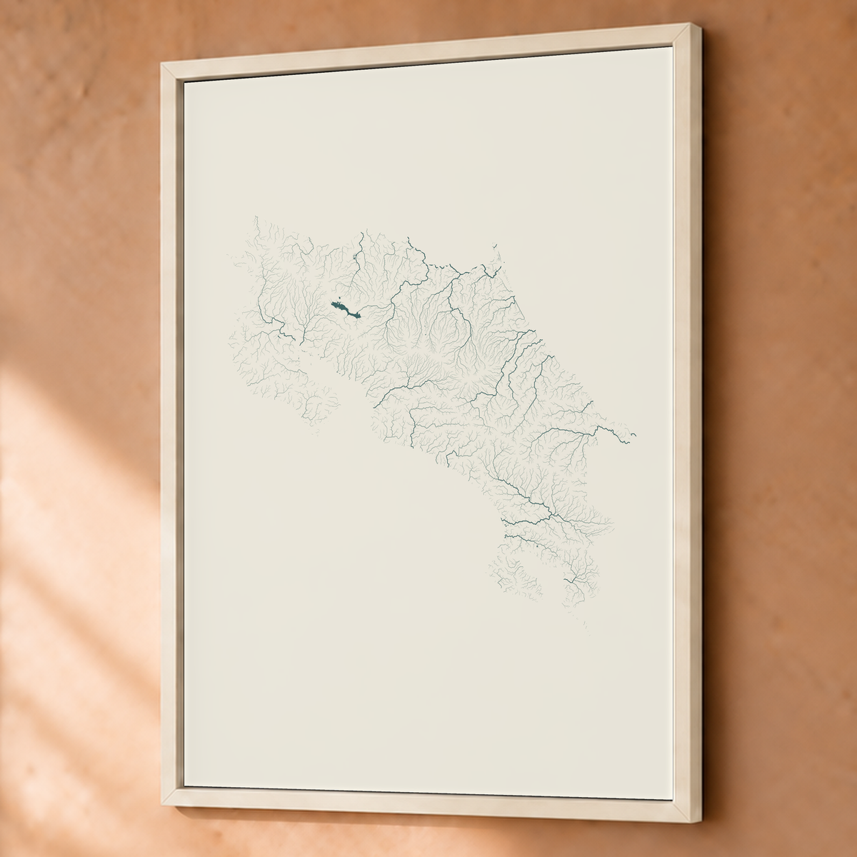 Quadro dos rios da Costa Rica — Natural e luminosa, Branco · Sem margem — Fine art emoldurado — 3x4