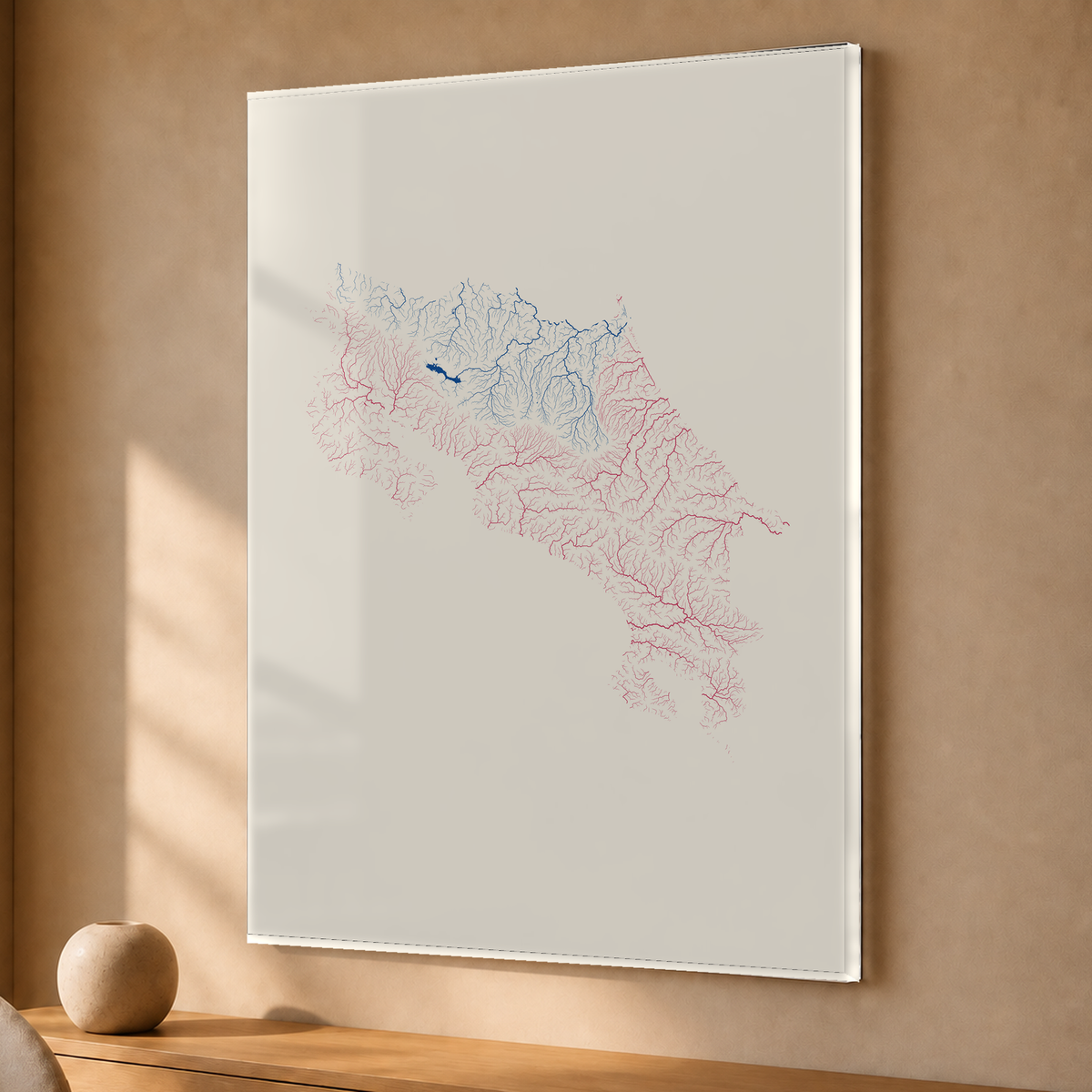 Quadro dos rios da Costa Rica — Risografia, Sem margem — Acrílico — 3x4