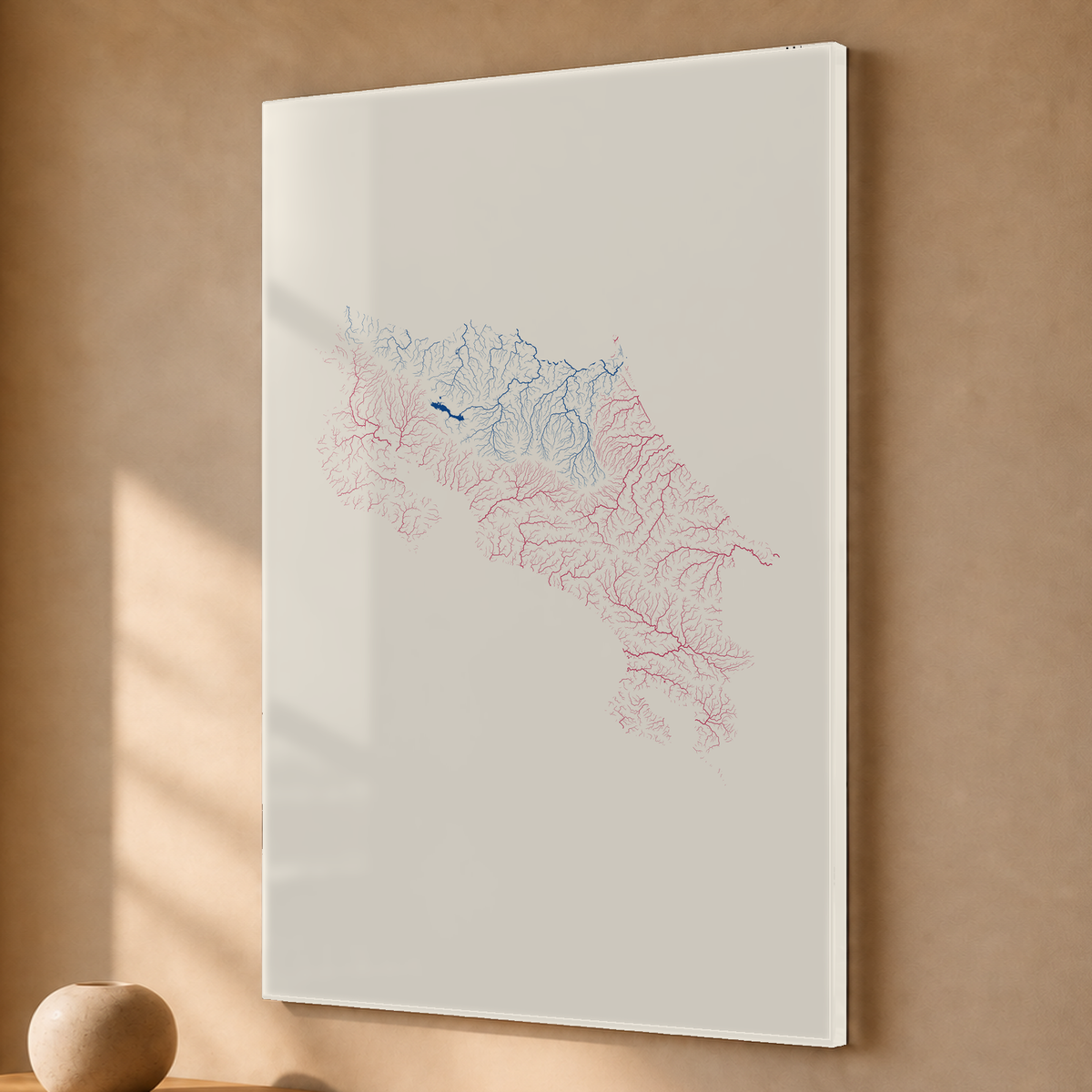 Quadro dos rios da Costa Rica — Risografia, Sem margem — Acrílico — 2x3