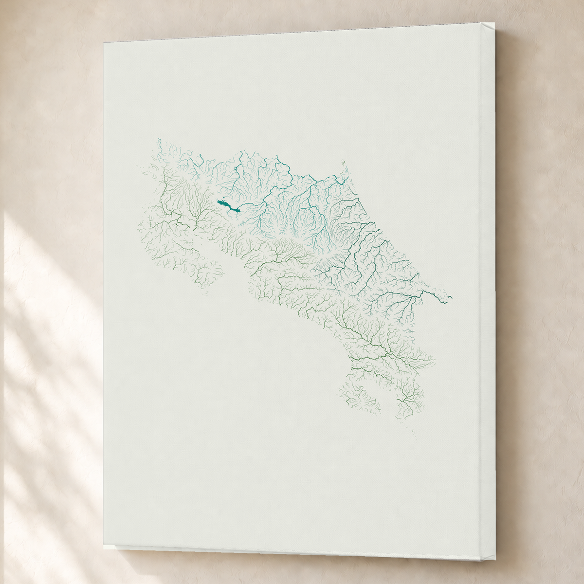Quadro dos rios da Costa Rica — Verde jade e porcelana, Sem margem — Canvas — 3x4