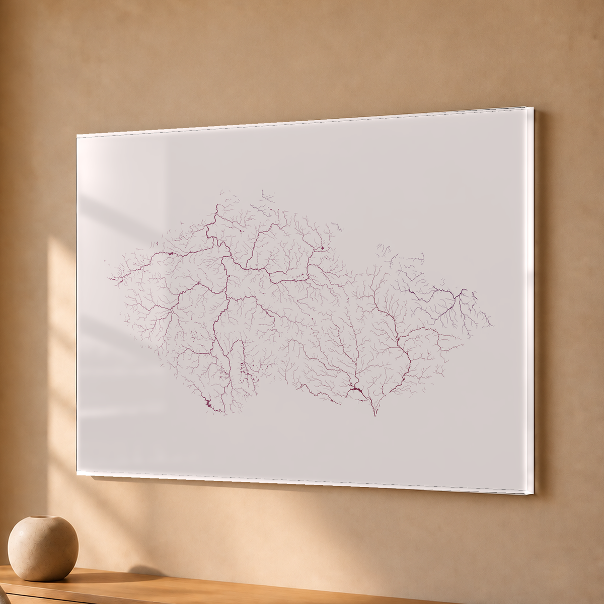 Beautiful Rivers — Chéquia — Ameixa e rosé, Acrílico · 30 × 40 cm, Sem margem