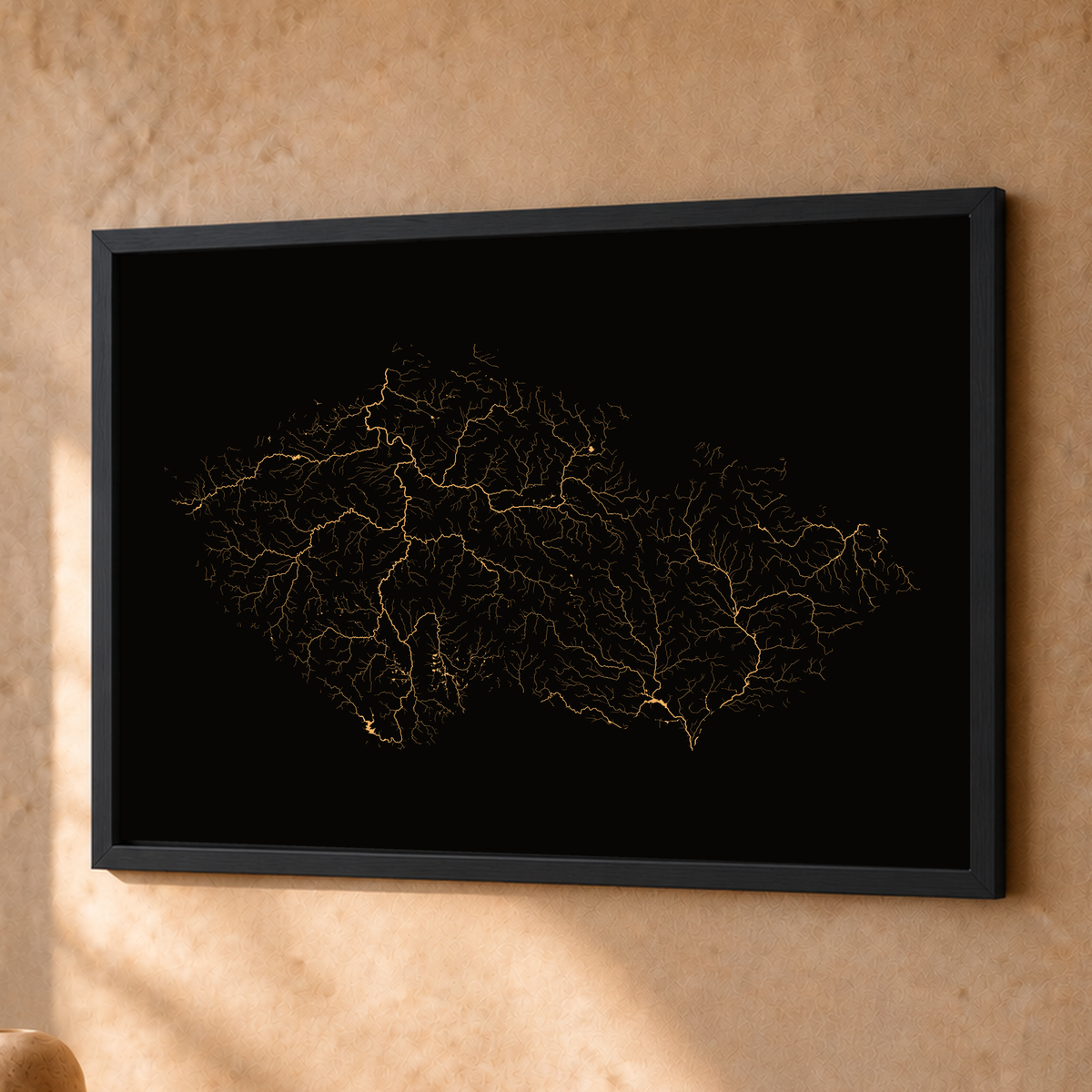 Beautiful Rivers — Chéquia — Cobre, Fine art emoldurado · 30 × 40 cm, Preto · Sem margem