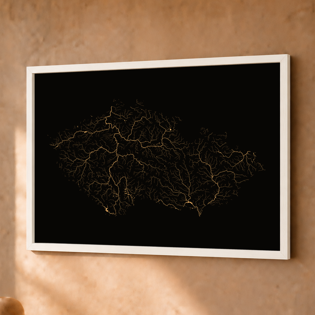 Beautiful Rivers — Chéquia — Cobre, Fine art emoldurado · 30 × 40 cm, Branco · Sem margem