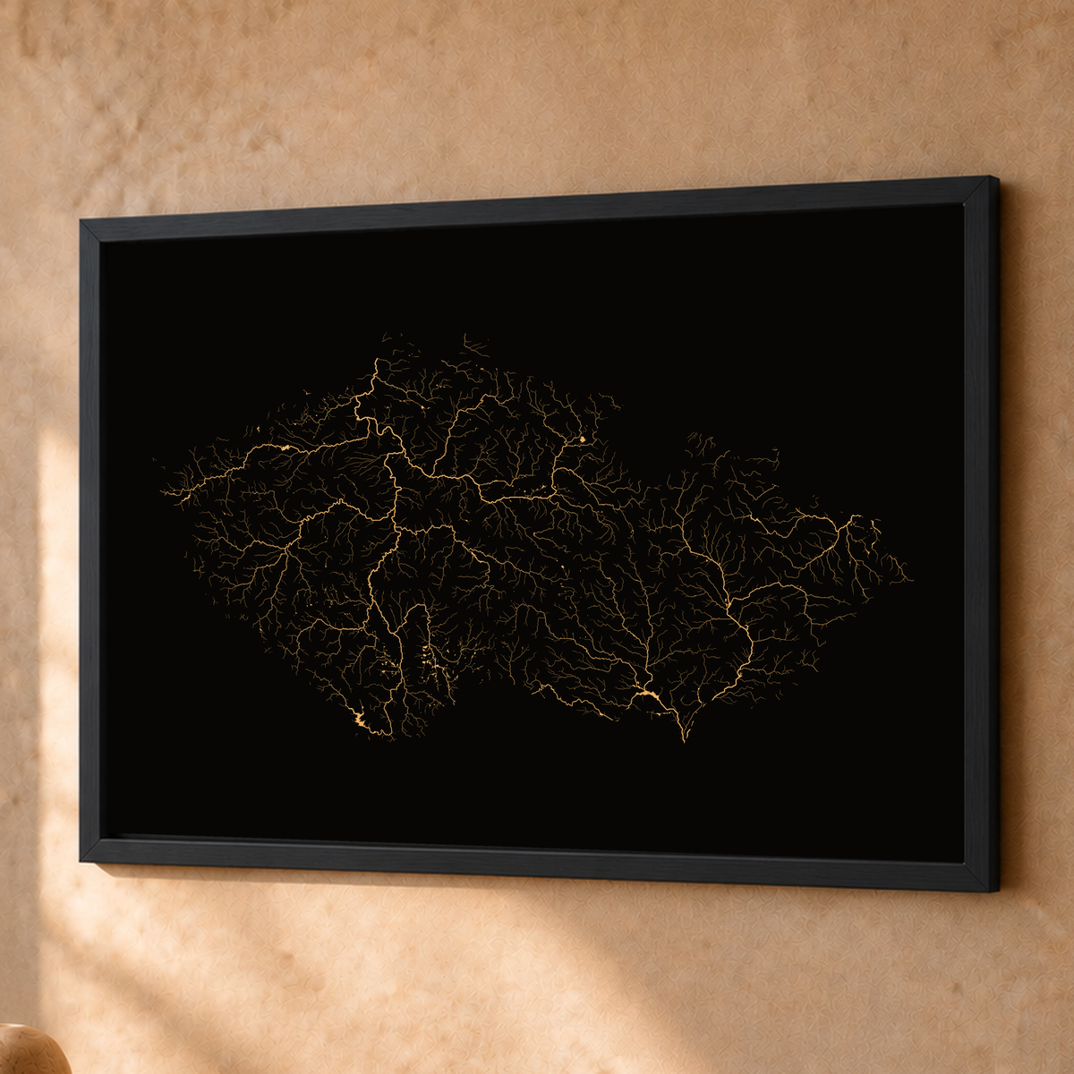 Beautiful Rivers — Chéquia — Cobre, Fine art emoldurado · 45 × 60 cm, Preto · Sem margem