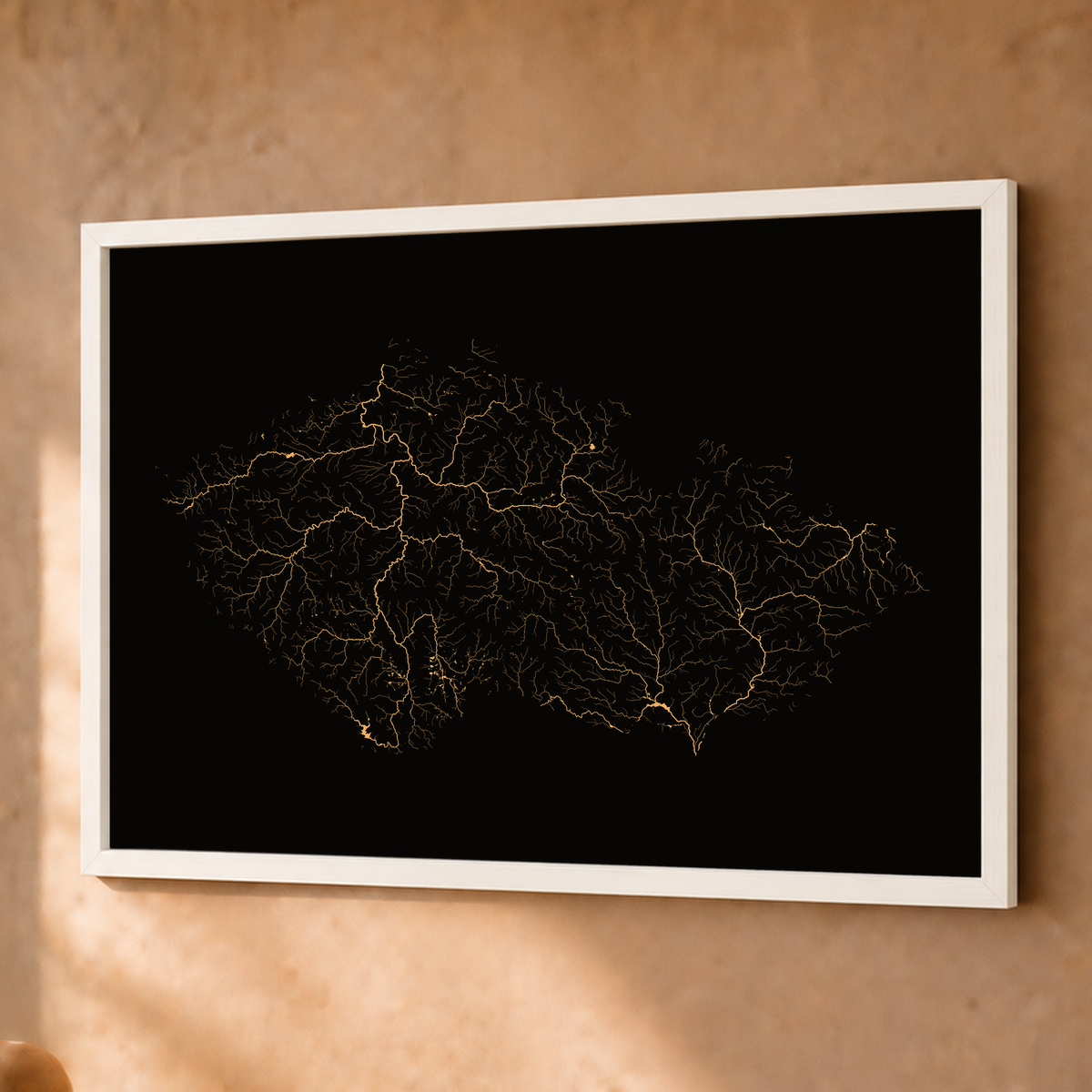 Beautiful Rivers — Chéquia — Cobre, Fine art emoldurado · 45 × 60 cm, Branco · Sem margem