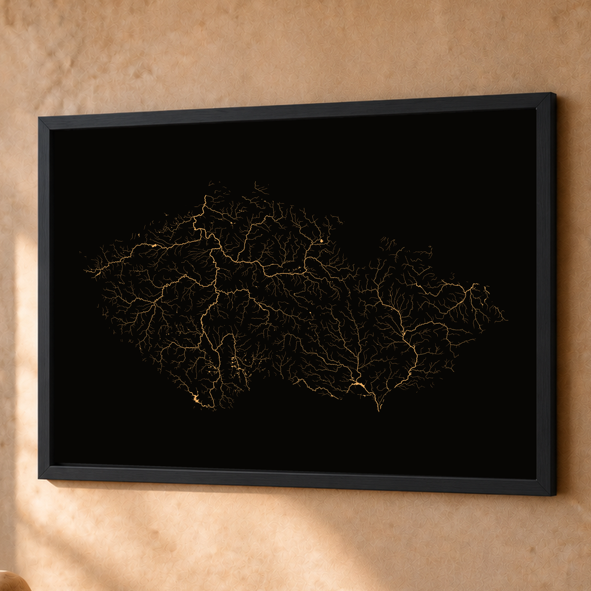 Beautiful Rivers — Chéquia — Cobre, Fine art emoldurado · 60 × 80 cm, Preto · Sem margem