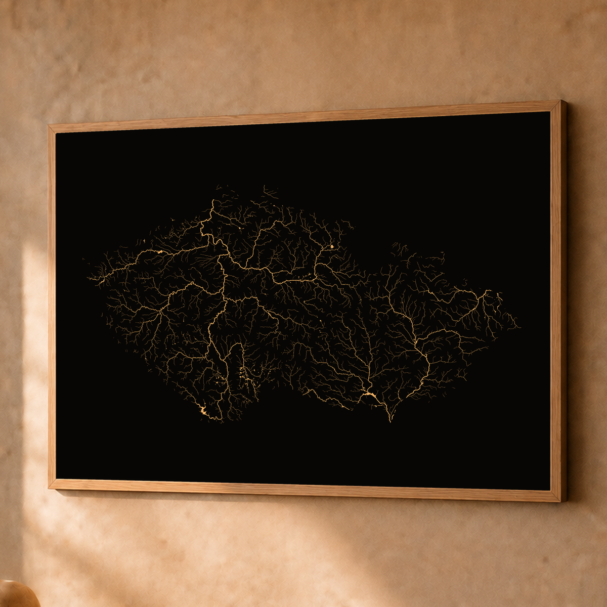 Beautiful Rivers — Chéquia — Cobre, Fine art emoldurado · 60 × 80 cm, Natural · Sem margem