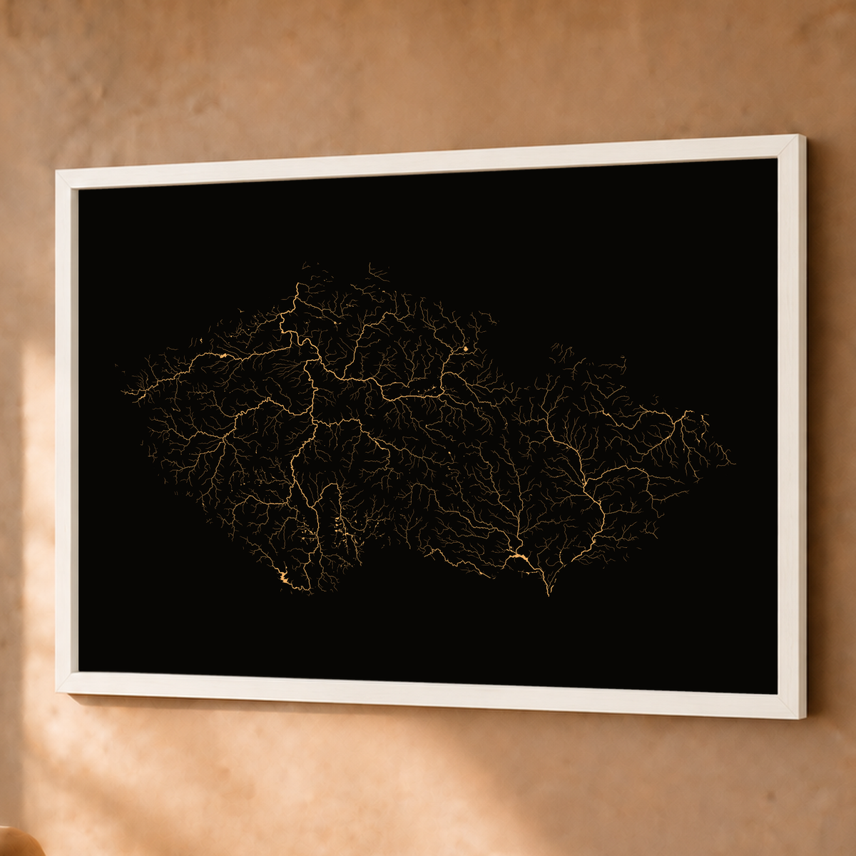 Beautiful Rivers — Chéquia — Cobre, Fine art emoldurado · 60 × 80 cm, Branco · Sem margem