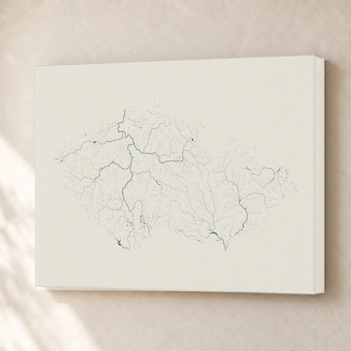 Beautiful Rivers — Chéquia — Natural e luminosa, Canvas · 30 × 40 cm, Sem margem