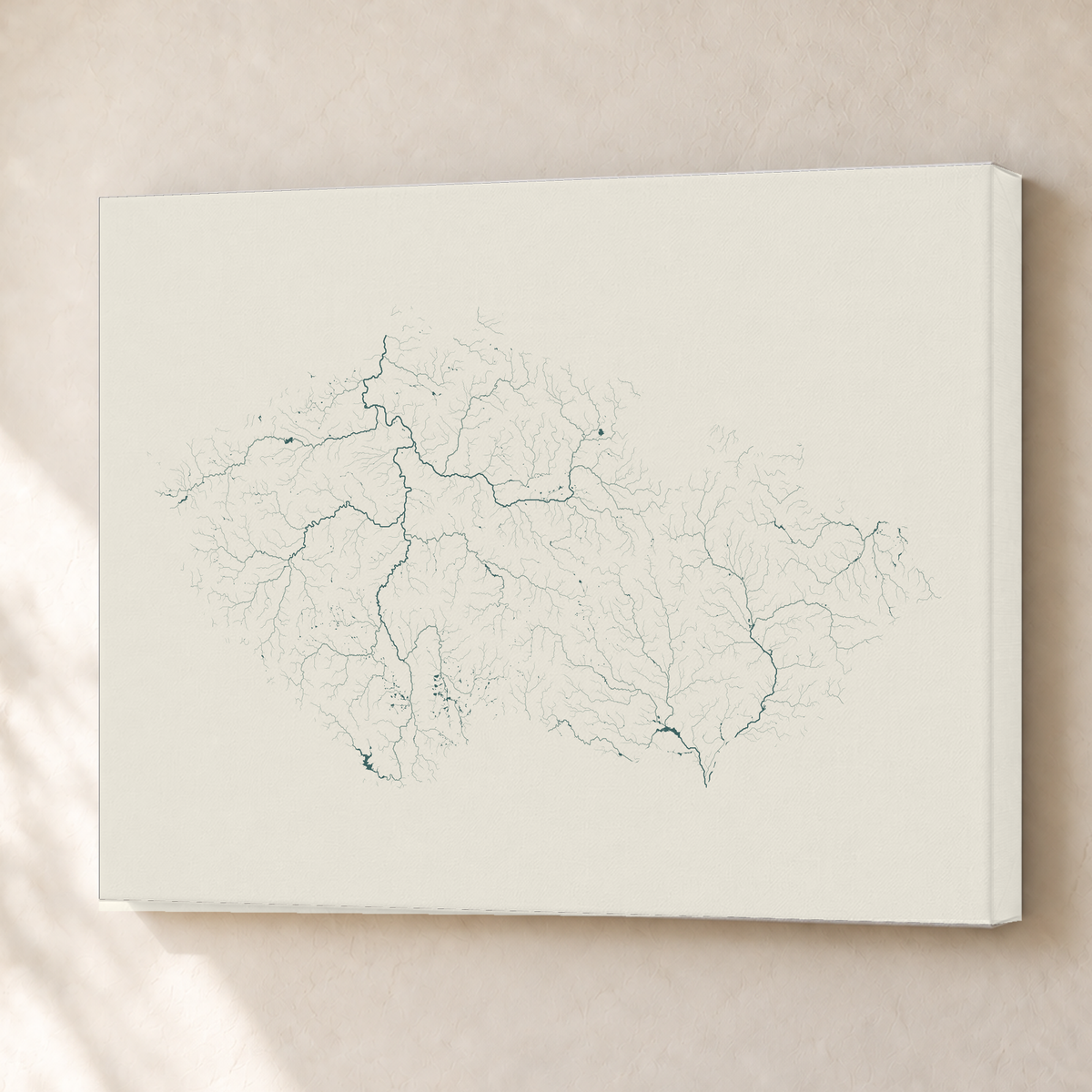 Beautiful Rivers — Chéquia — Natural e luminosa, Canvas · 45 × 60 cm, Sem margem