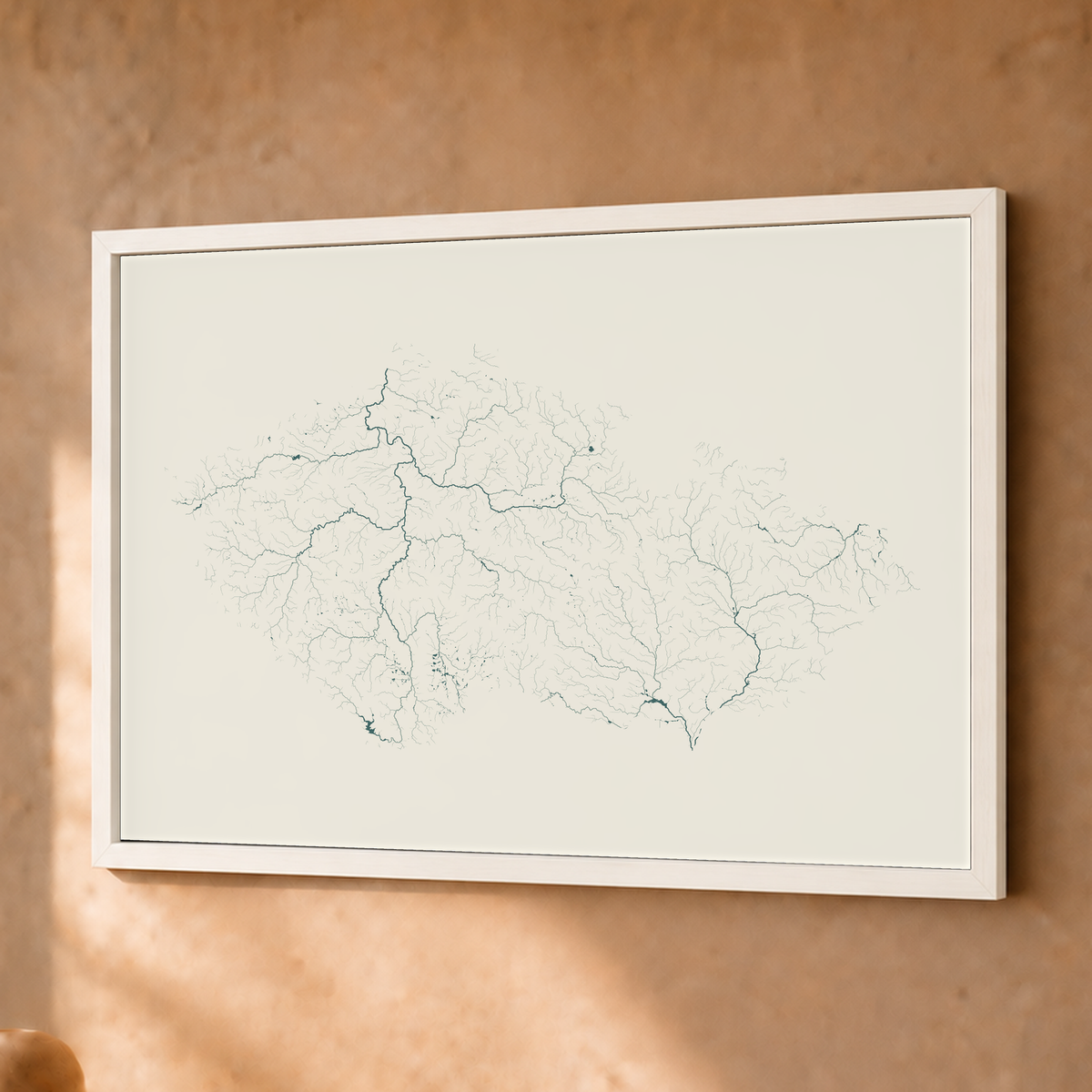 Beautiful Rivers — Chéquia — Natural e luminosa, Fine art emoldurado · 30 × 40 cm, Branco · Sem margem