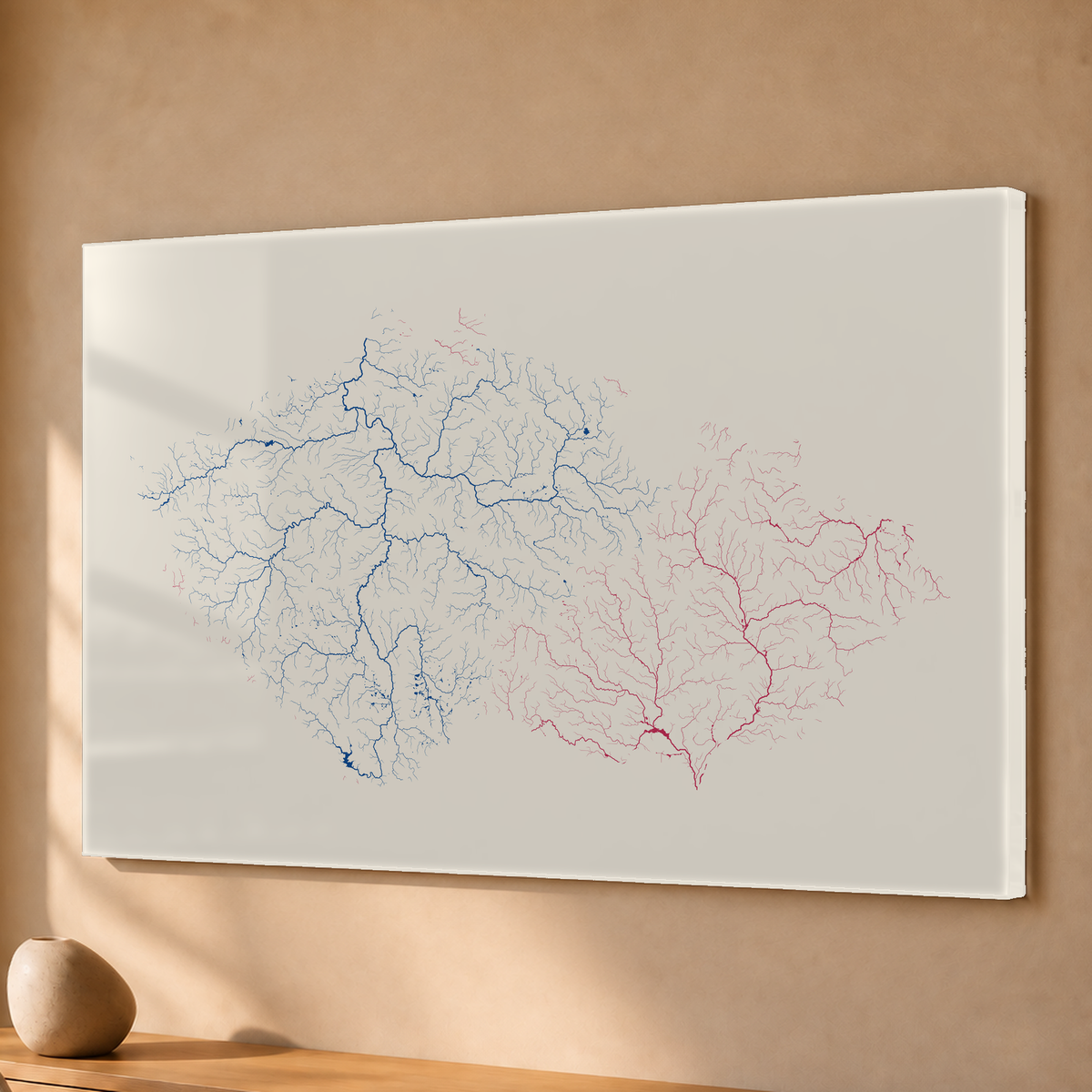 Beautiful Rivers — Chéquia — Risografia, Acrílico · 40 × 60 cm, Sem margem