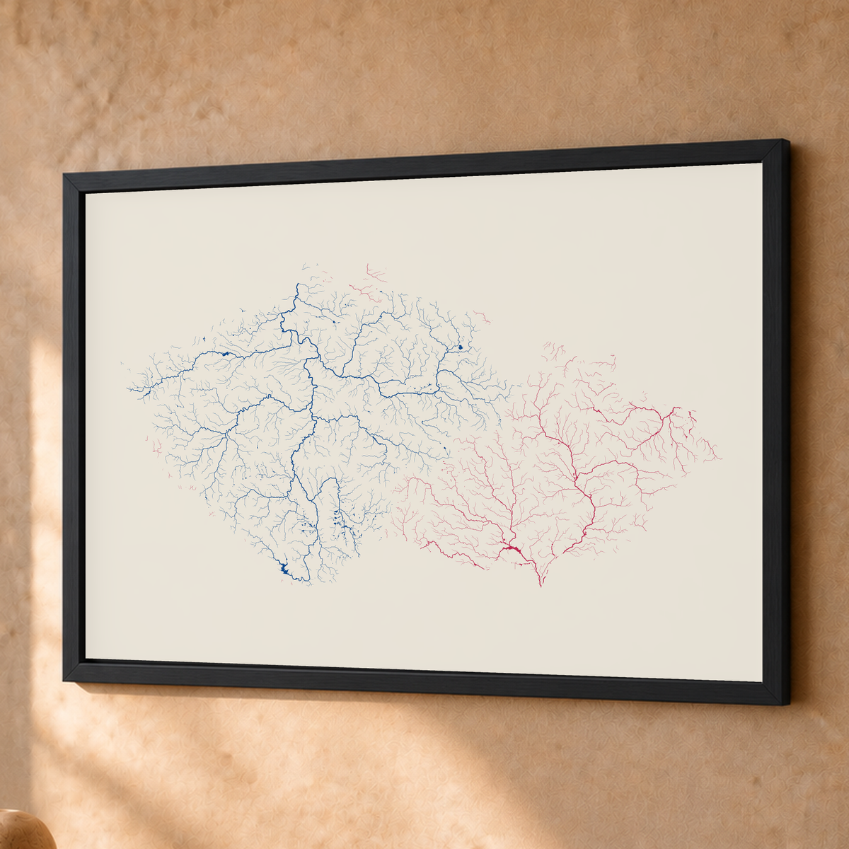 Beautiful Rivers — Chéquia — Risografia, Fine art emoldurado · 45 × 60 cm, Preto · Sem margem